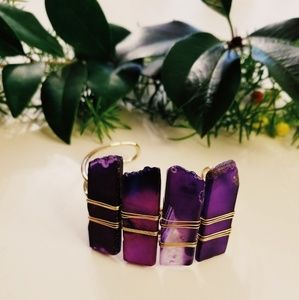 Purple Agate Cuff Bracelet
